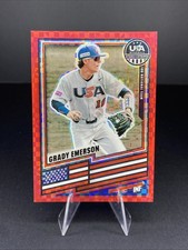 2026 PRIZM STARS AND STRIPES BASEBALL GRADY EMERSON RED POWER 148/149