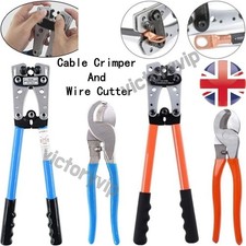 Heavy Duty Battery Cable Crimping Tool Wire Lug Crimper Terminal Copper Lugs Kit
