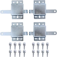 Pair of Garage Door Latch Kit for Interior Exterior Security Lock Silver 