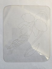 1980's Vintage Tattoo Flash Acetate 5x6 Hummingbird Flower