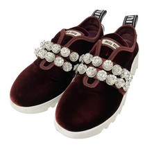 MIU MIU Trainers Women's Size 34 Red Velvet
