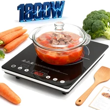 1800W Single Burner Electric Radiant Cooktop Electric Stove Top Touch Control