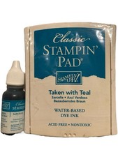 Stampin Up Taken With Teal Blue Green Ink Pad  Ink Refill Retired Linen Flip
