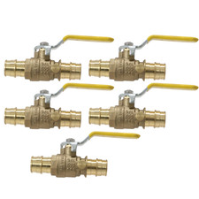 5 Pack XFITTING 3/4" Pex A Ball Valve w/ Drain, Expansion F1960, Lead Free Brass