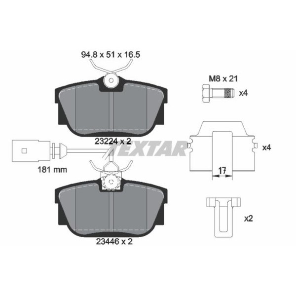 Textar BremsbeläGe Hinten FüR VW Transporter IV Bus Sharan Seat Alhambra-image