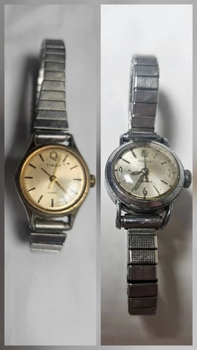 VTG Timex Women's Watches Lot Of 2. One Quartz One Automatic Both Working.