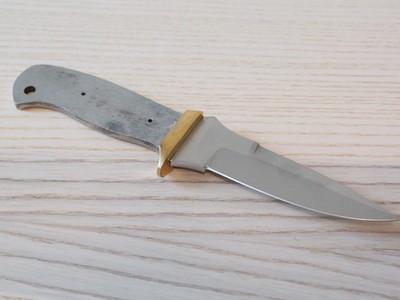 8  Blank Knife Hand Forged Carbon Steel Double Edge Brass Guard