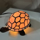 Vintage Turtle Tiffany Style Stained Glass Accent Table Lamp Night Light garden