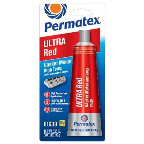 Permatex 81630, One Red Silicone Ultra Red Gasket Maker 3.35 Oz Carded Tube  - Image 3 of 4