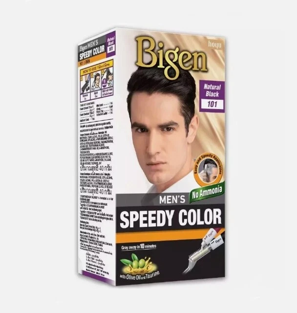 Bigen Hombre Speedy Color Natural Negro 101, Sin Fundas de Amoníaco Gris en 10 min Foto 3 de 4