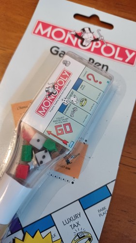 Monopoly Game Pen Vintage 2001 Hasbro Stylus New Old Stock Miniature Game  - Picture 2 of 5