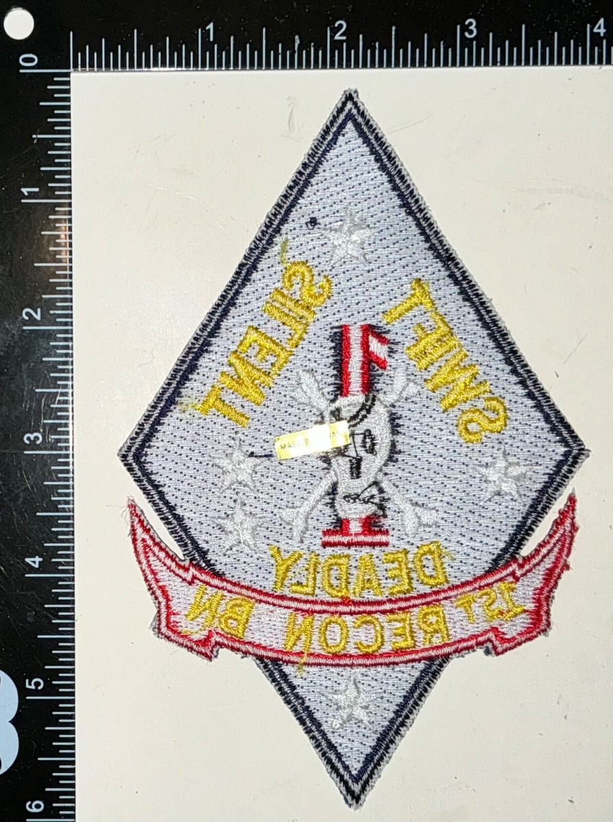 USMC US Marine Corps 1st Recon Bn Swift Silent Deadly Patch