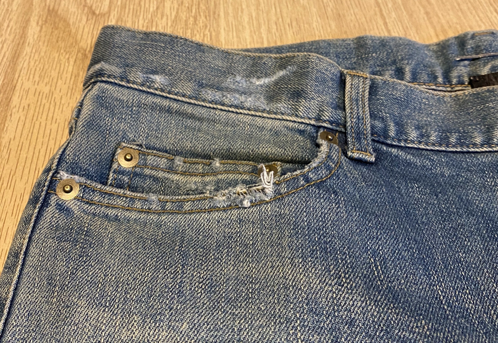 SAINT LAURENT MADE IN JAPAN CUTOFF JEANS DENIM D02 SIZE 33