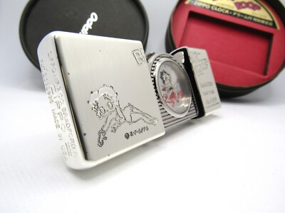 Betty Boop Limited Zippo Time Tank Pocket Clock Watch running 1996