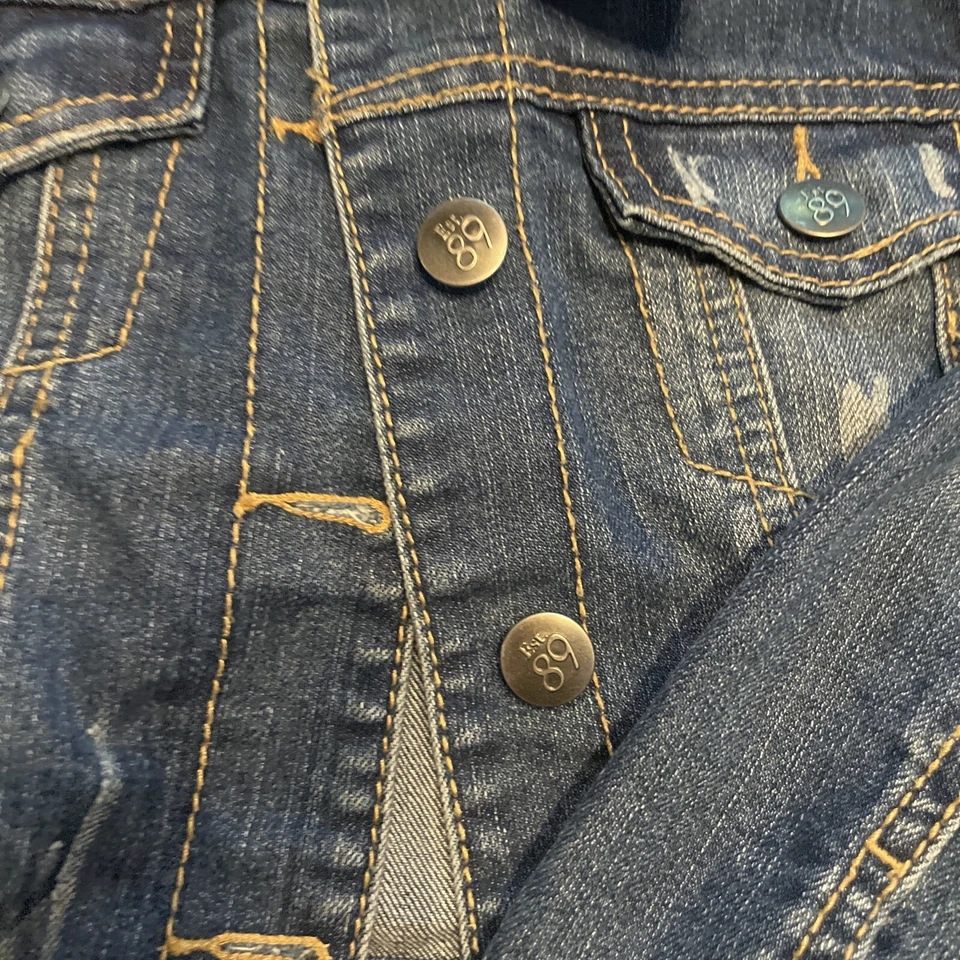 A Childrens Place Denim Jacket Big Kids Size 7 Vintage Y2K style Stone Wash - Изображение 4 из 4