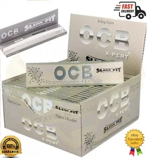 OCB SILVER X-Pert Ultra Thin King Size Slim Rolling Papers 50 Booklets Full Box