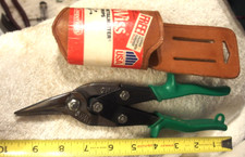 9.5" Wiss (Cooper) M2 Metal tin Snips ,W leather holster ,VTG tool USA