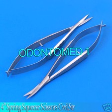 Tijeras SQUEEZE de resorte de 4" curvas y rectas bordadas cuentas