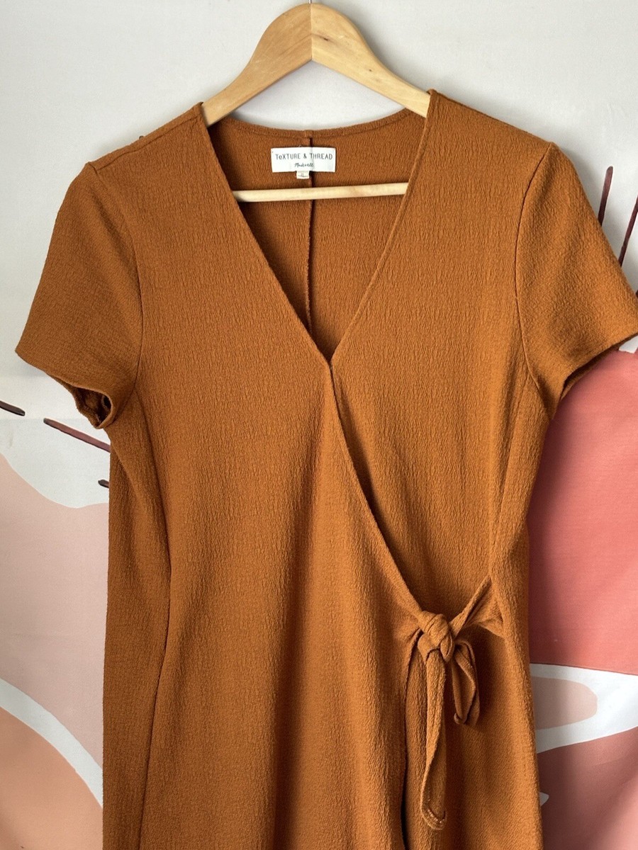 texture & thread short sleeve side tie dress Madewell Women's Texture & Thread Short-Sleeve Side-Tie Dress Size Small