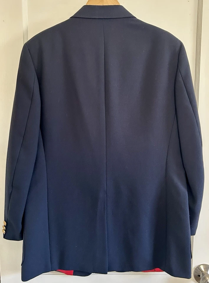 Adam Row темно-синий костюм куртка золото военного стиля кнопки в мужской размер 44L? - Изображение 2 из 4