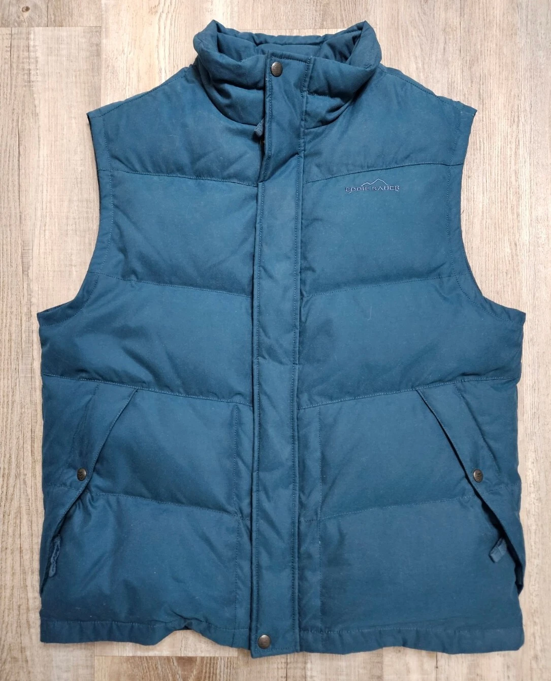 Eddie Bauer EB 550 Fill Power Goose Down Vest Blue Mens Size Large