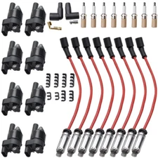 8x Ignition Coil Set and Spark Plug Wire For Silverado GMC Chevy 1500 5.3L 6.2L