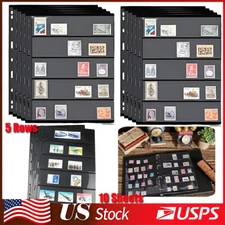 10 Sheets 5 Rows Stamp Collection Album Pages with Standard 9 Holes Binder