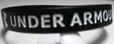 UNDER ARMOUR Silicone Bracelet Black w White Print 5/16” Wide - US Seller!