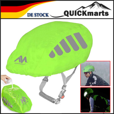 Wasserdicht Helmüberzug Regenschutz Fahrrad Regenüberzug Reflektor Helmschutz 