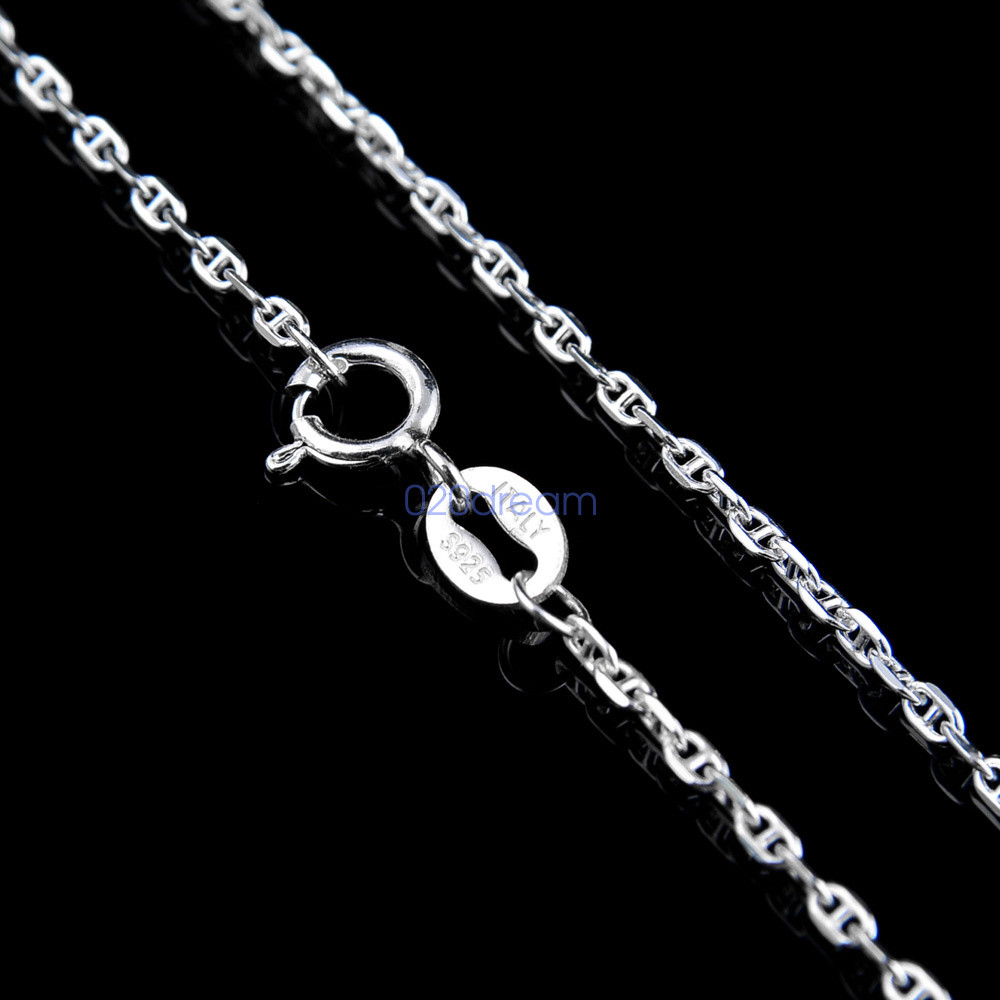 Genuine 925 Solid Sterling Silver 1.5mm Chain Necklace 16 18 20 22