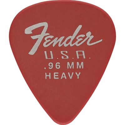 Fender 351 Dura-Tone Delrin Guitar Picks, .96mm, Fiesta Red, 12-Pack