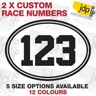 2 X CUSTOM OVAL RACE NUMBERS VINYL STICKERS MOTOCROSS KART DECALS MX DIRT BIKE