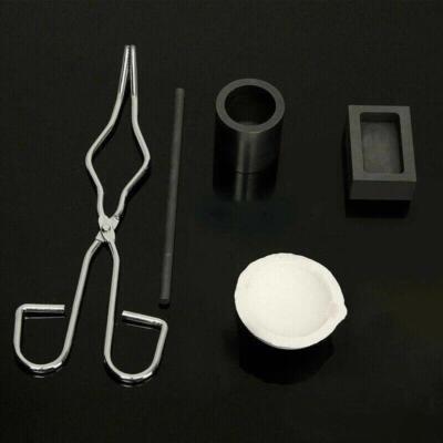 5 Pcs Set Torch Melting Kit Gold & Silver Crucible Tong Rod Graphite Mold Ingot