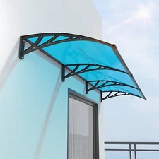 40"x120" Window Awning Door Canopy Patio Polycarbonate Cover Outdoor DIY Blue