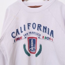 Vintage 80s California San Francisco Raglan Sweatshirt Size Large Made in USA