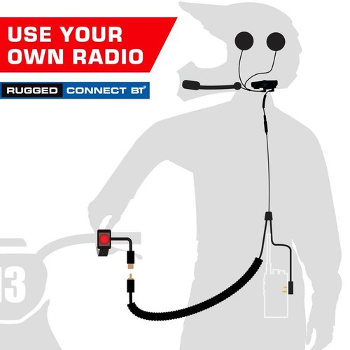 RUGGED BT2 Moto Kit w/o Radio - Bluetooth Headset, Wiring Harness, Push to Talk - Zdjęcie 2 z 12