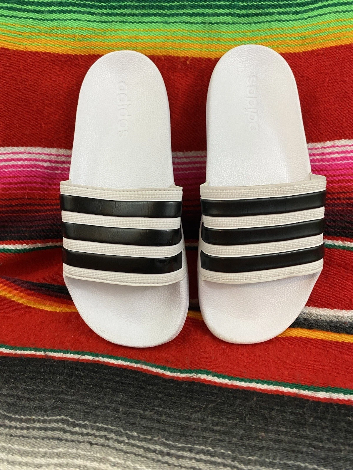 Sandalo Adidas adilette Slide taglia 6 bianco nero