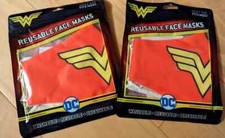 NEW 2 Packs Wonderwoman Reusable Washable Adult Face Mask