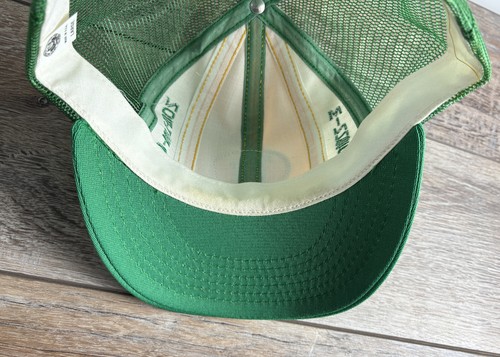 Minnesota North Stars Snapback Baseball Hat Green White Yellow Stripes AJD Vtg - Picture 8 of 10