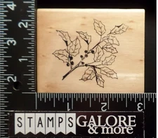 Anita's Rubber Stamps CHRISTMAS HOLLY BERRIES SPRIG BRANCH #1364
