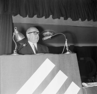 Speech by Guy Mollet congress Suresnes France 27 January 1968 Old Photo