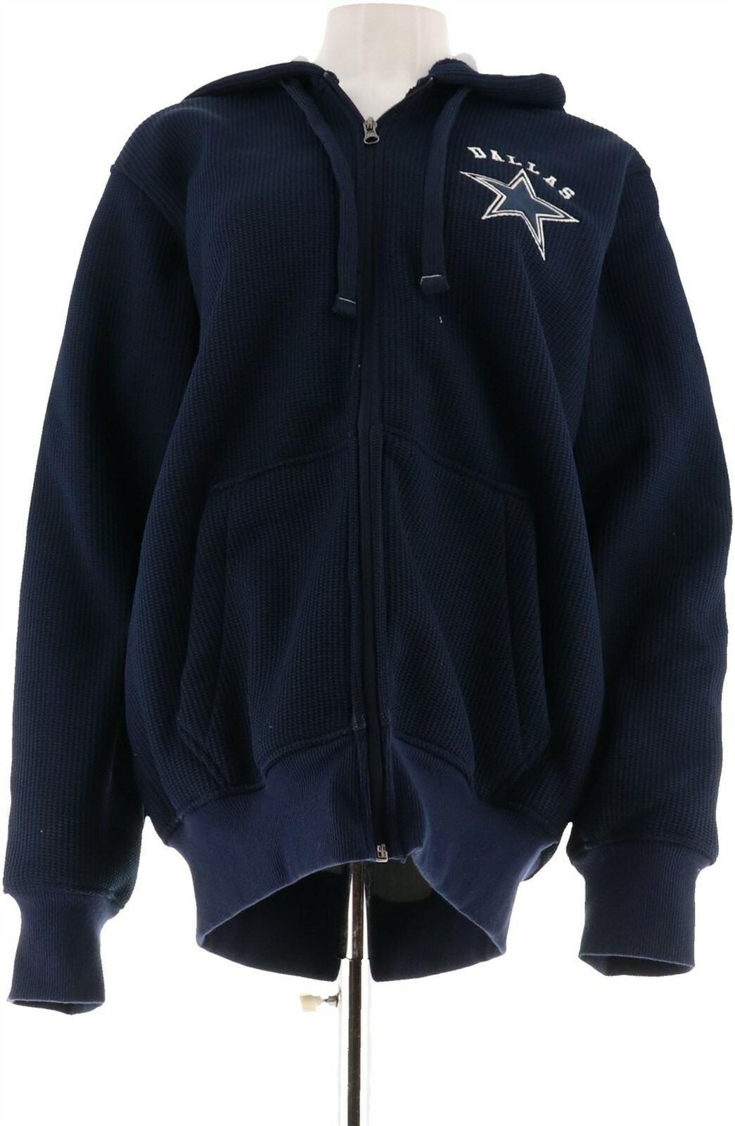 nfl team color poly knit with sherpa lining zip up hoodie