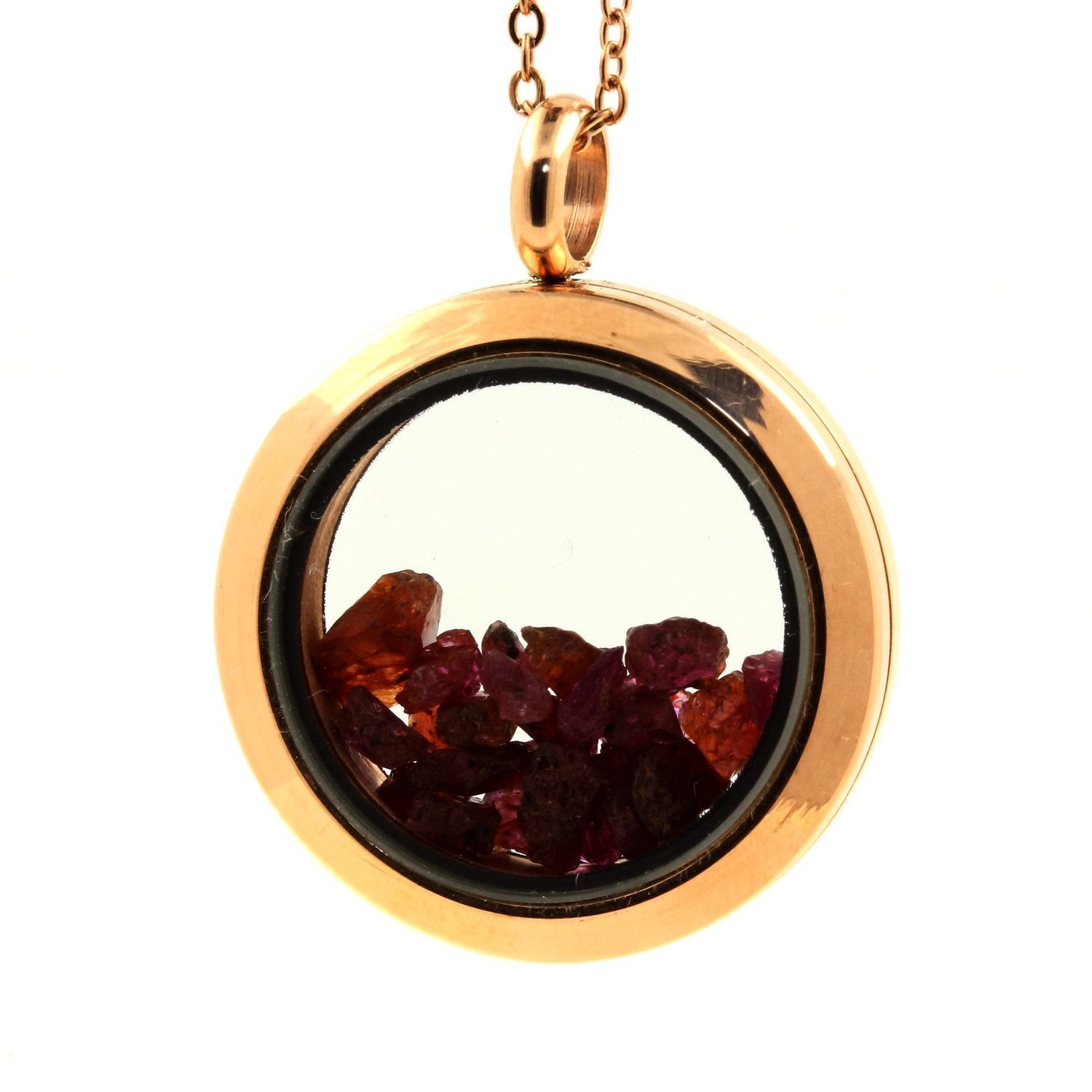 Collier Rubis brut et Or rose 25 mm : offrez un symbole éternel de passion et de tendresse