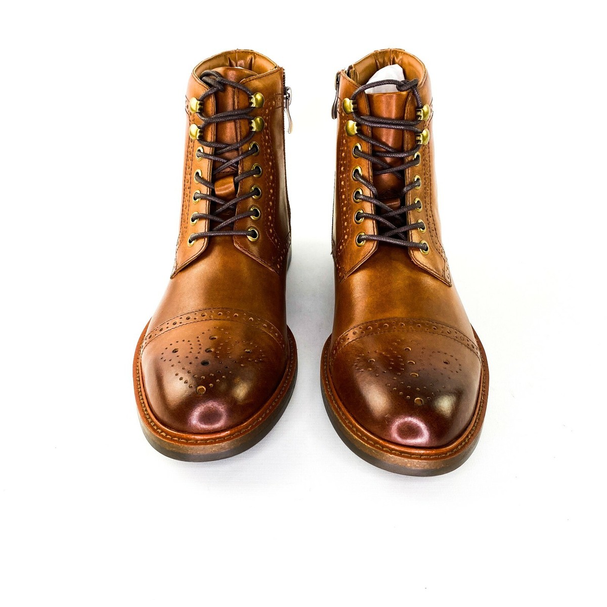 Nordstrom Men\'s Shop Grant Medallion Toe Side-Zip Brogue Brown Leather Boots Introducing The NEW Elias Side-Zip Boot The Elias Side-Zip  main image 2