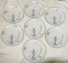 RARE Lot Set OF 7 WINTERLING GERMANY BLUE BELL Dinner Plates 10 1/8" XLNT FLOWER