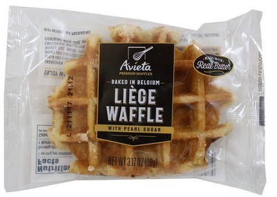 Avieta Belgian Pearl Sugar Waffles, Individually Packed 3.17 Ounce, 12 Pack