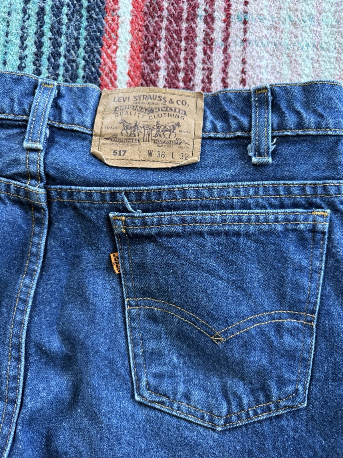 Levi's 517 Orange Tab USA製 W36 L30 Vintage Levi's Orange Tab 517 Bootcut Jeans 36x32(35x… - Gem