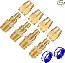Breezliy 4PCS Soild Brass Air Reusable Hose Splicer For 1/4-Inch ID HoseHose