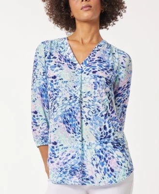 Jones New York Womens Printed 34-Sleeve V-N 91308672259 XL RT $69.5 #1