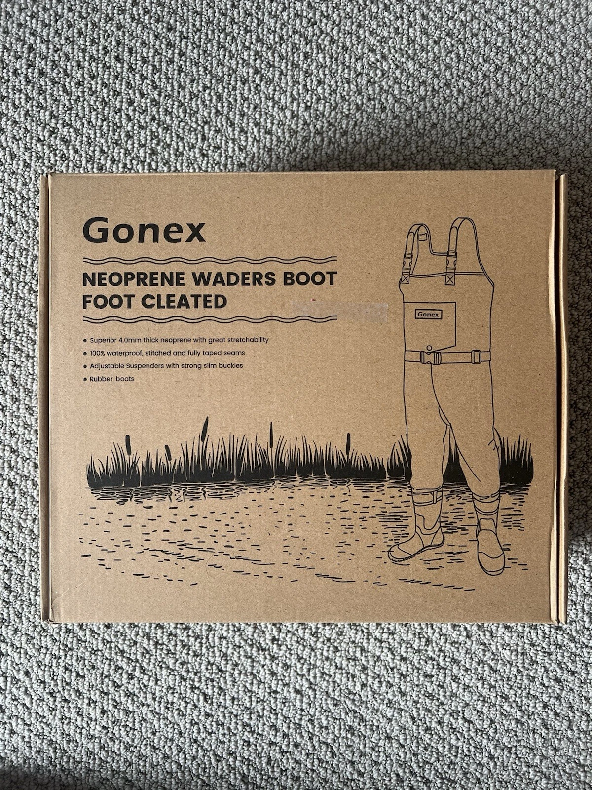 Gonex Child Boys Neoprene Waders Boot Foot Cleated - Size 10/11
